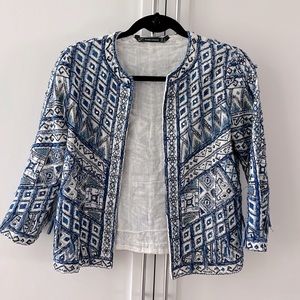 Zara embroidered and beaded jacket